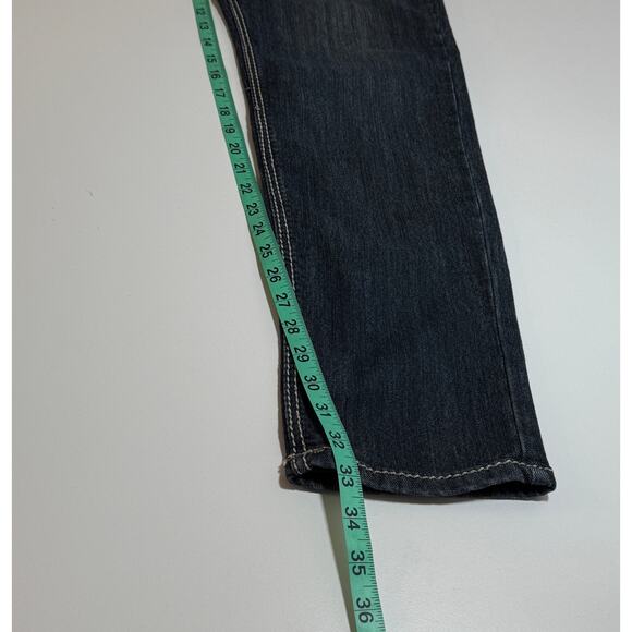 Dereon By Beyonce Denim Jeans Size 18 Y2K Dark Wash Stretch White Stitch Trim - Picture 11 of 11